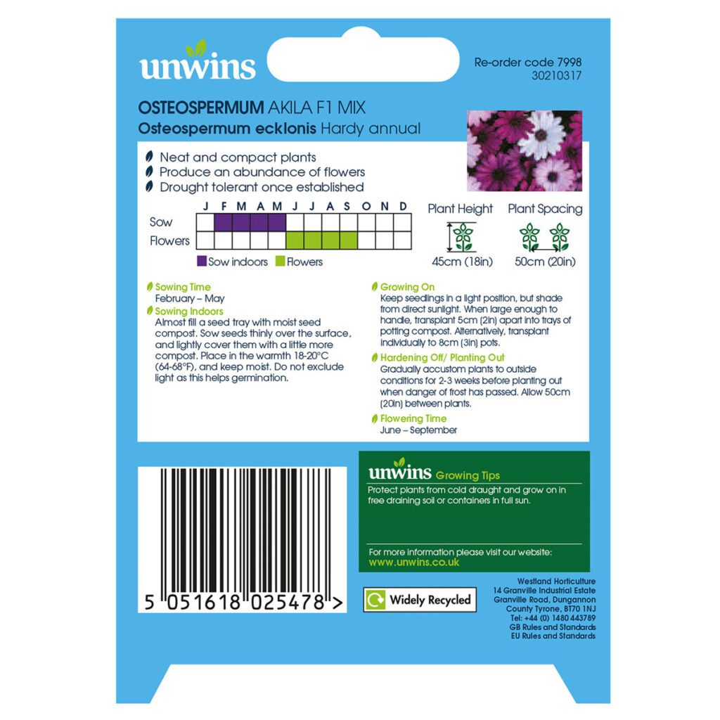 Unwins Osteospermum Akila Mix Seeds 5051618025478 2